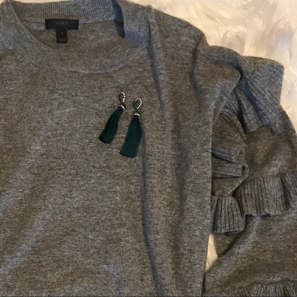 J. Crew Ruffled Sleeve Sweater - Picture 3 of 4